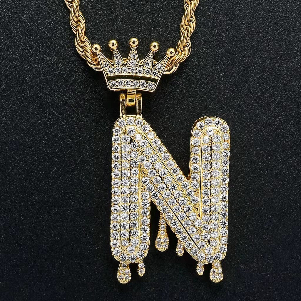 Gold Drip Letter Pendant