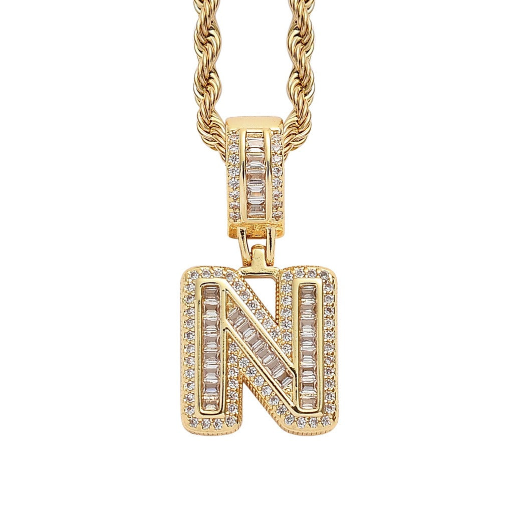 Letter Pendant with Gold Chain