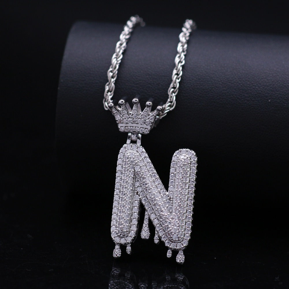Silver Drip Letter Pendant