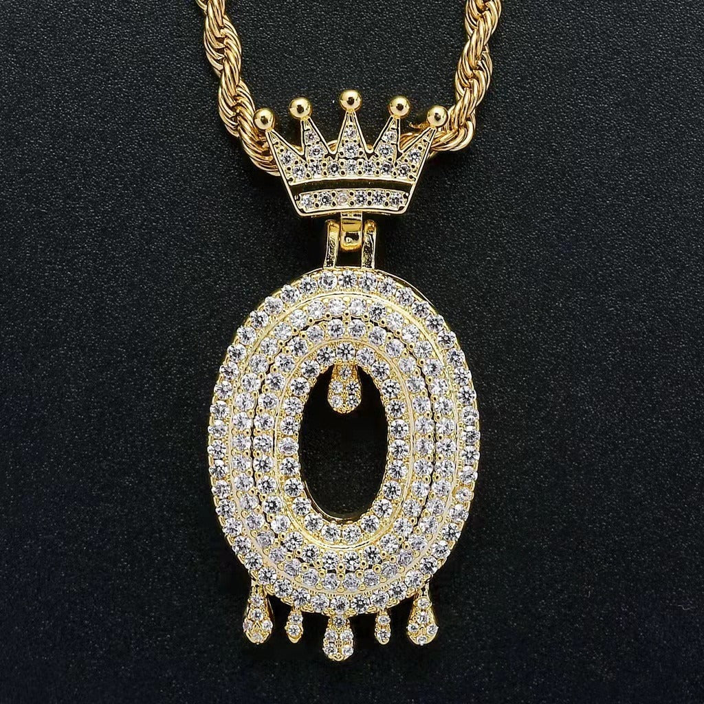 Gold Drip Letter Pendant