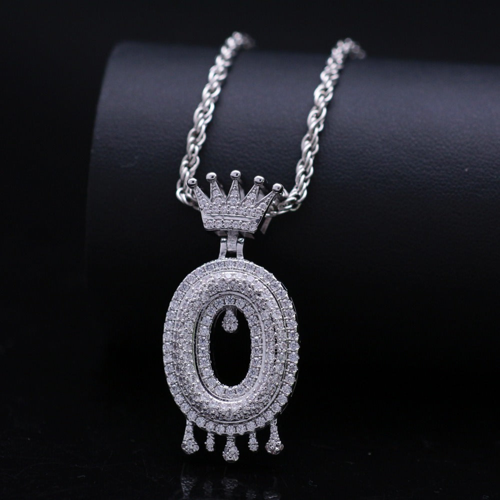 Silver Drip Letter Pendant