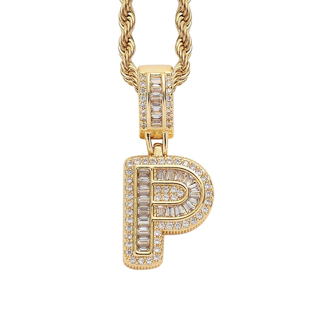 Letter Pendant with Gold Chain