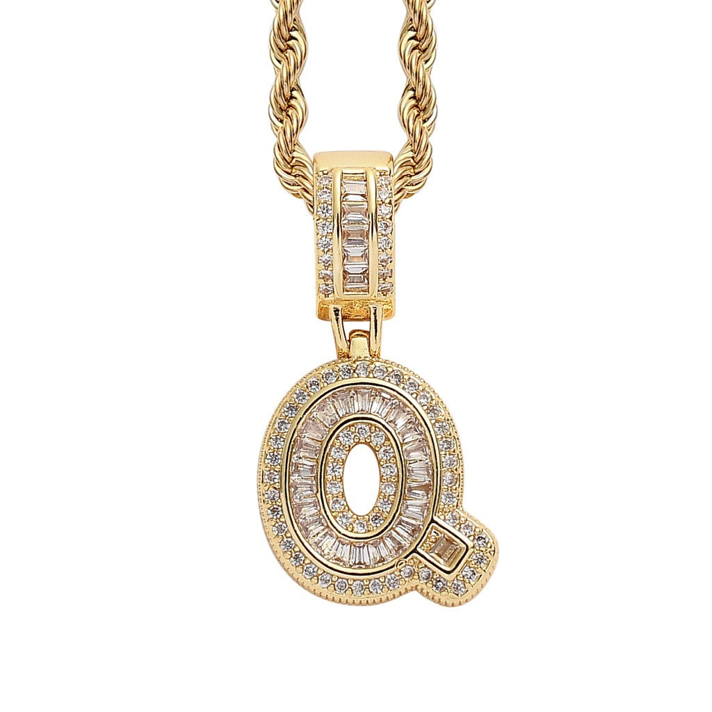 Letter Pendant with Gold Chain