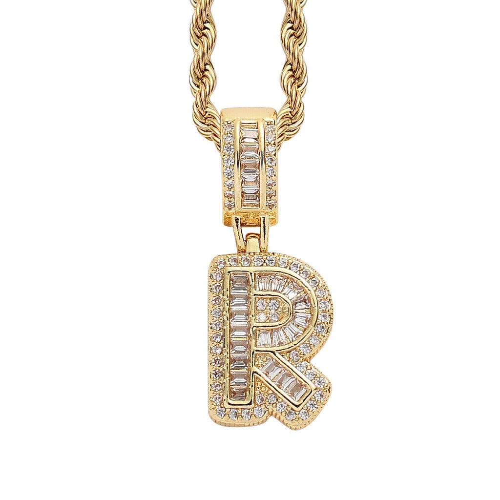 Letter Pendant with Gold Chain