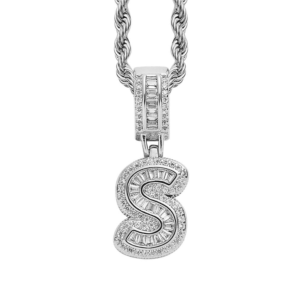 Silver Regular Letter Pendant