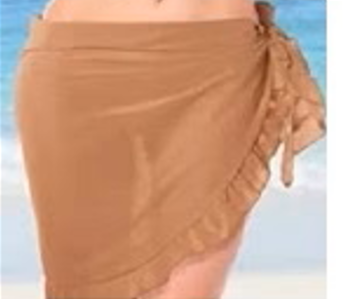 Ruffled Skirt Wrap Nude