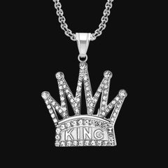 Silver King Crown Pendant