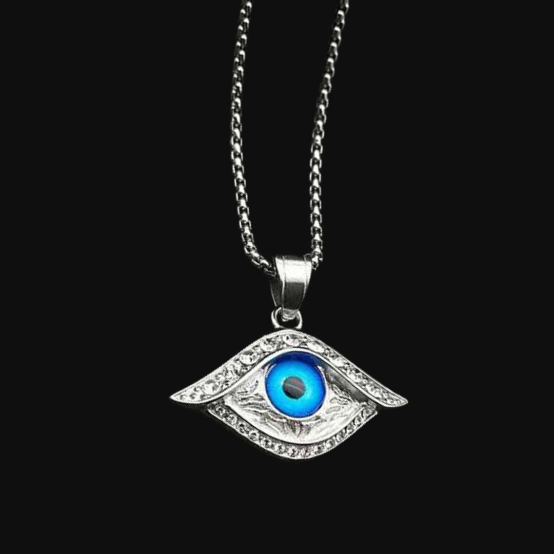Silver All Seeing Blue Eye Pendant