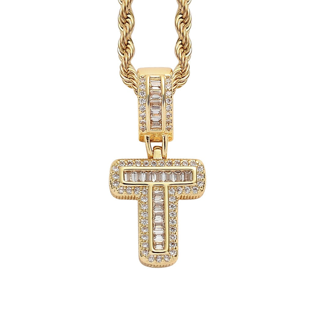 Letter Pendant with Gold Chain