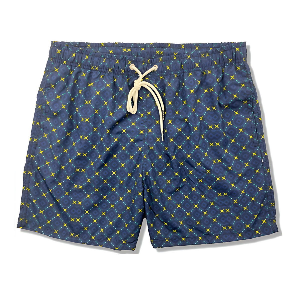 Men's Short Abstract Pattern Navy Blue