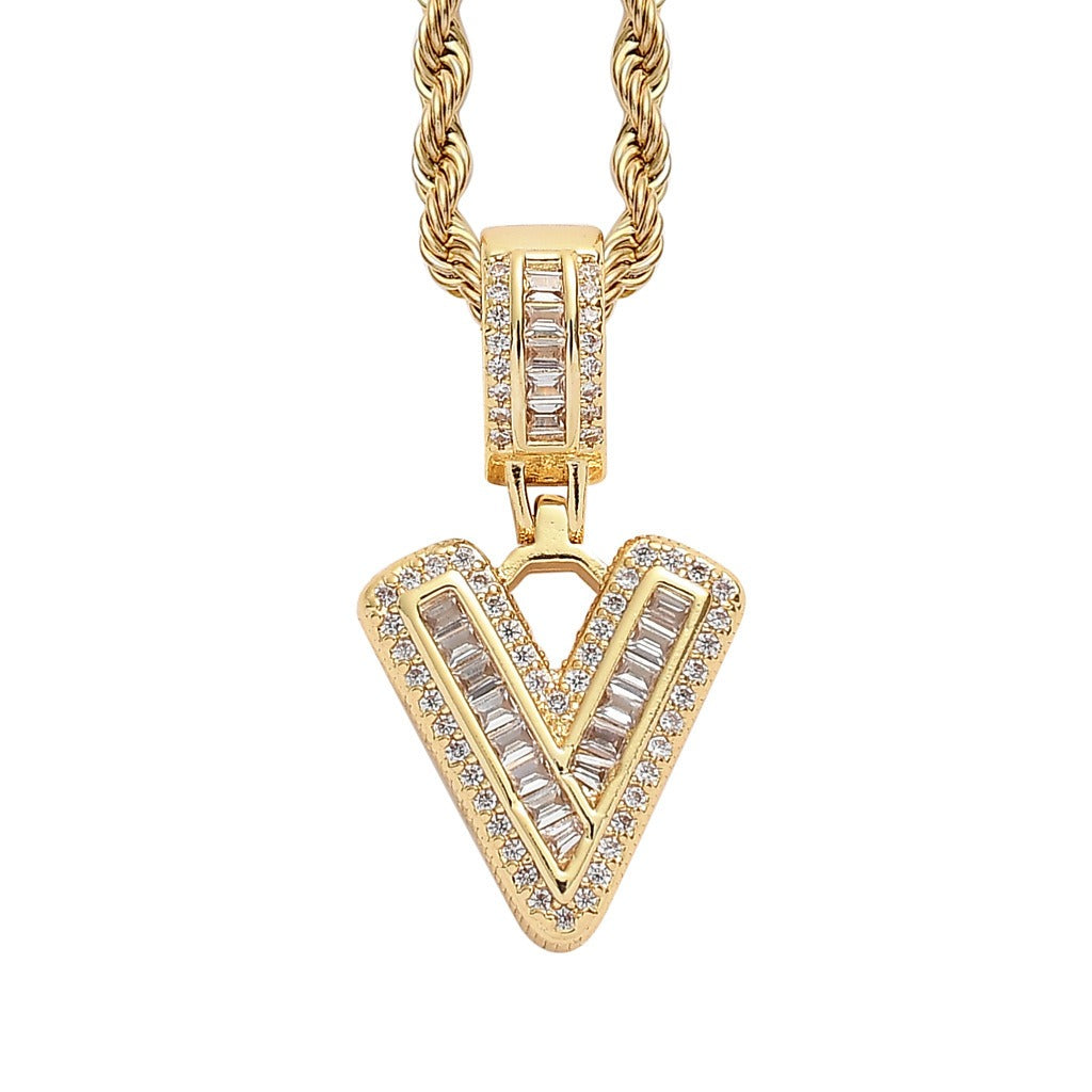 Letter Pendant with Gold Chain