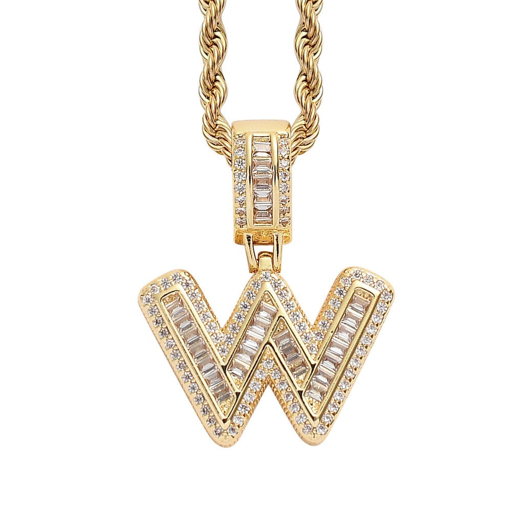 Letter Pendant with Gold Chain