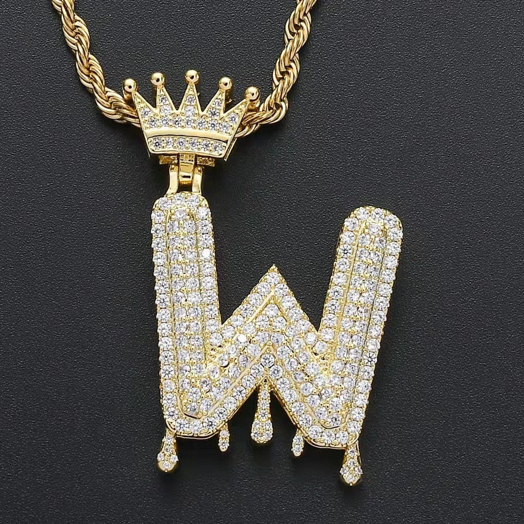 Gold Drip Letter Pendant