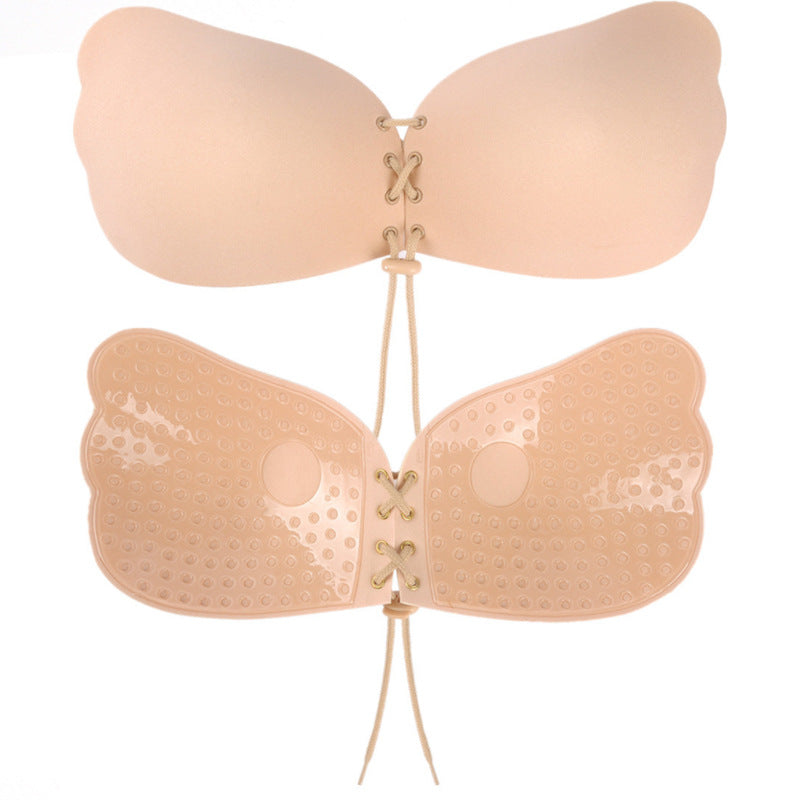 Silicone bra with Strings Tan