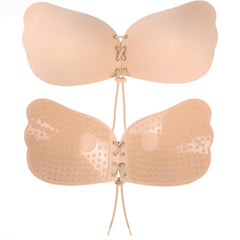 Silicone bra with Strings Tan