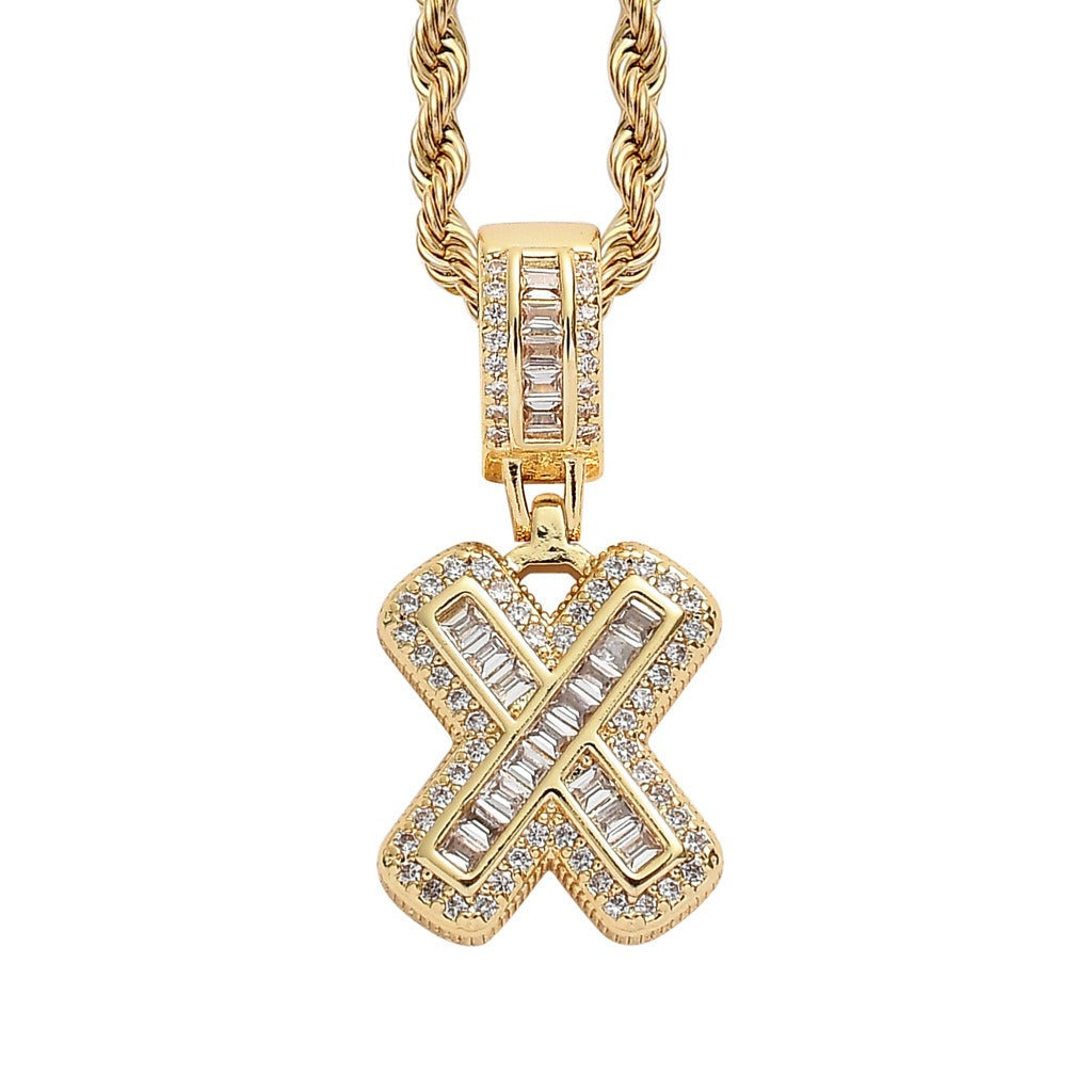 Letter Pendant with Gold Chain