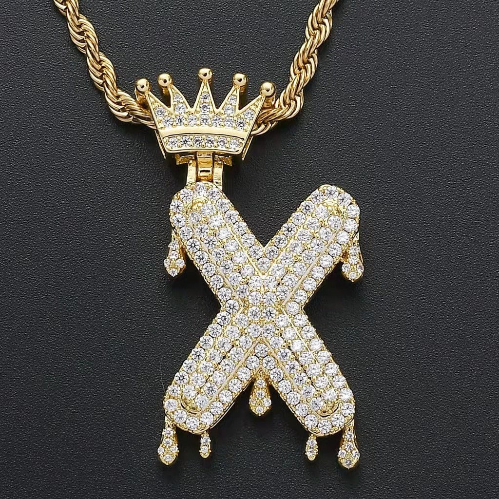 Gold Drip Letter Pendant