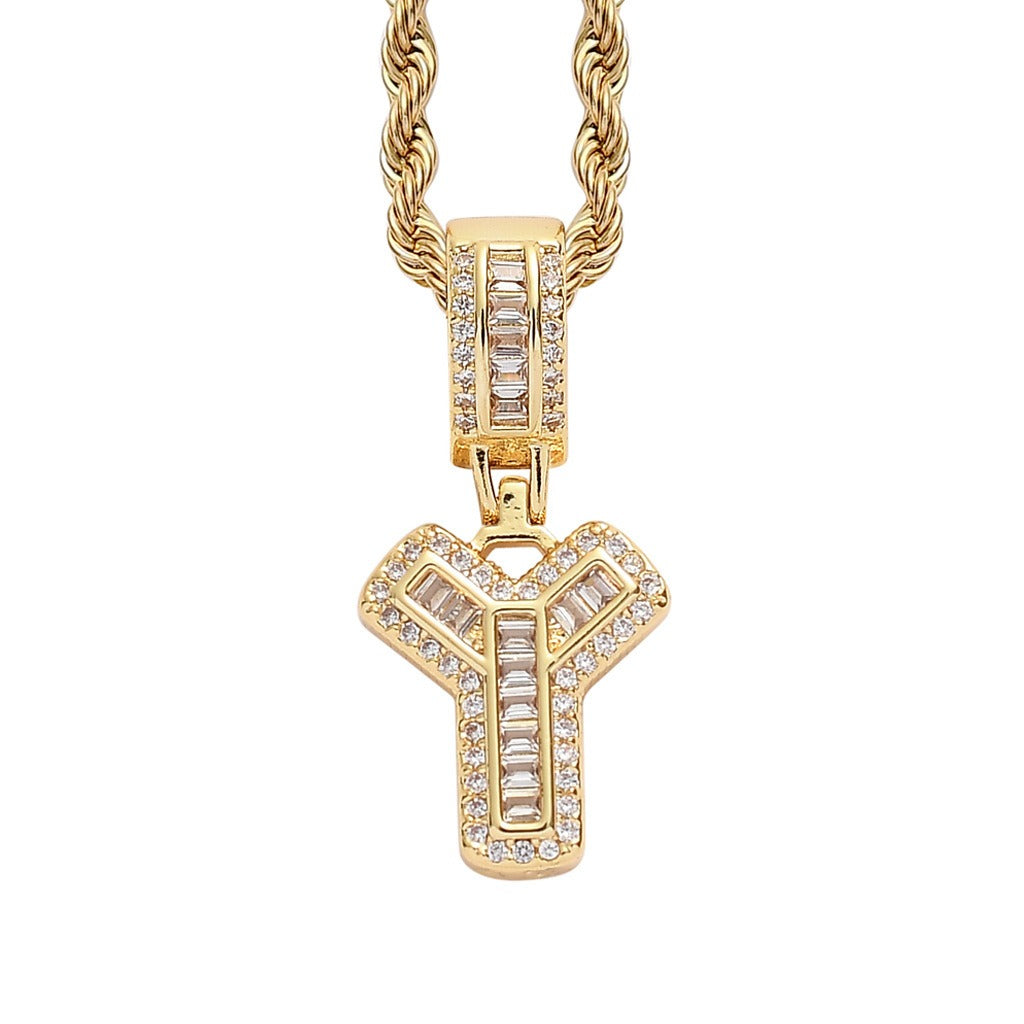 Letter Pendant with Gold Chain