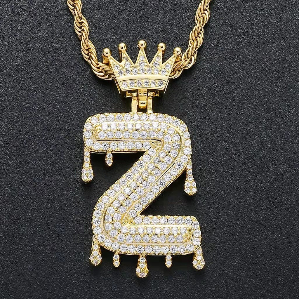 Gold Drip Letter Pendant
