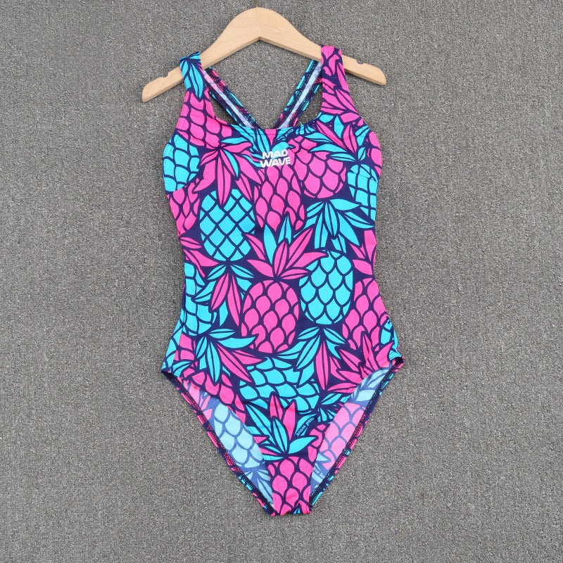 Violetta Pineapple Print Race Swimsuit