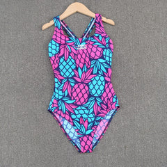 Violetta Pineapple Print Race Swimsuit