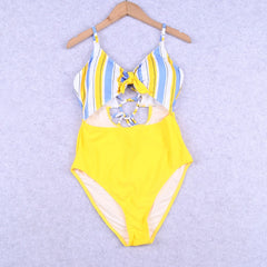 Annalise Blue and Yellow Stripes Monokini