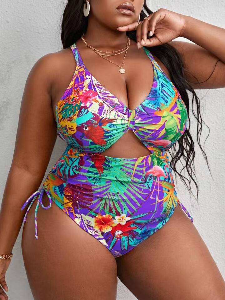 Talia One Piece Tropical Print Purple