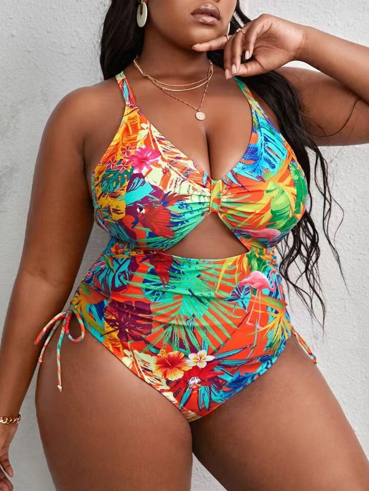 Talia One Piece Tropical Print Yellow and Orange