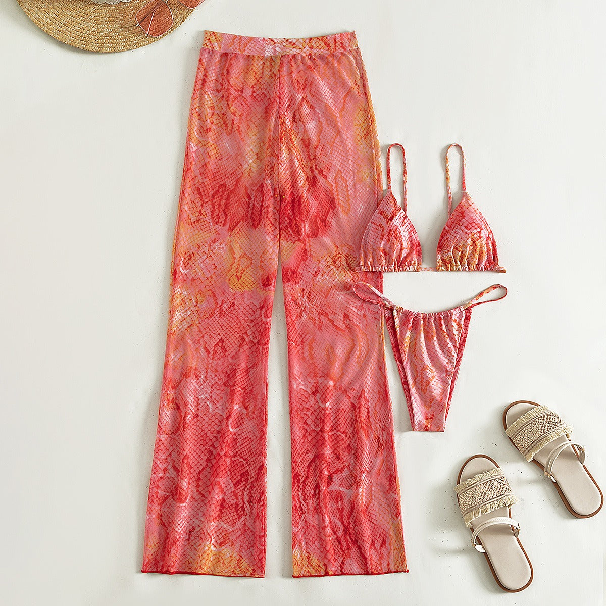 Genevieve Bikini with Mesh Pants Orange