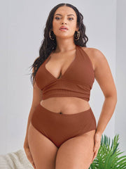 Blakely Plus Size Bikini Brown