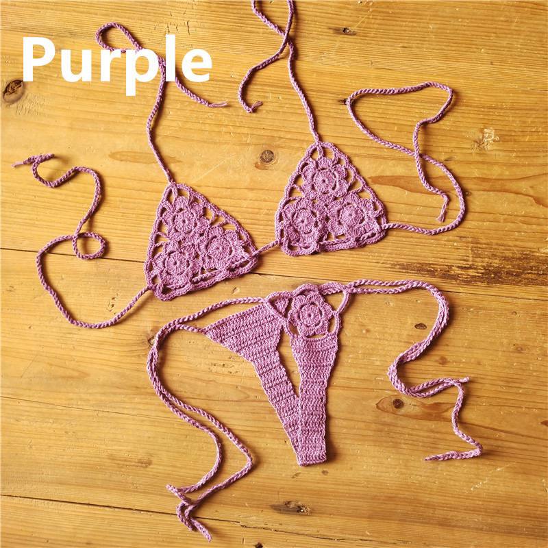 Callie Crochet Bikini Purple