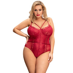 Amelia Lace Bodysuit Red