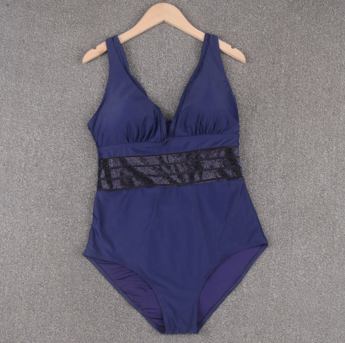 Sheridan Dark Blue Low V Neck One Piece