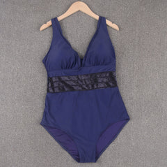 Sheridan Dark Blue Low V Neck One Piece