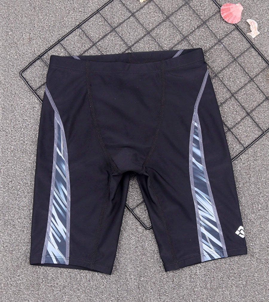 Mofiz Black and Grey Boy's Training Swim Trunk