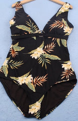 Vespera Black Floral One Piece