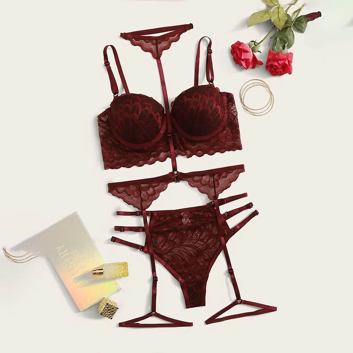 Paloma Dark Red Lingerie 75ec