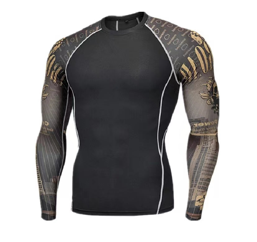 Rash Guard Gold Skeleton