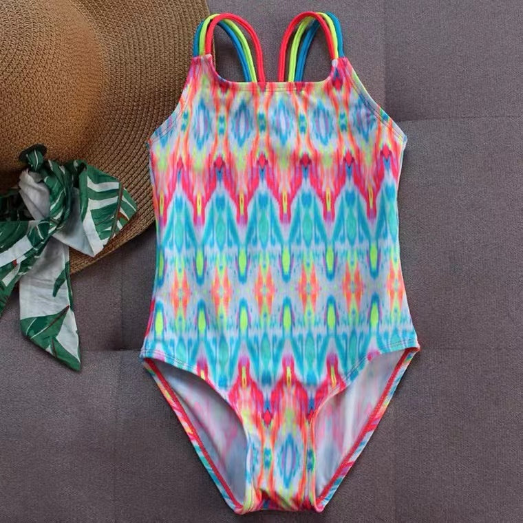 Ocean Blue and Pink One Piece