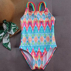 Ocean Blue and Pink One Piece